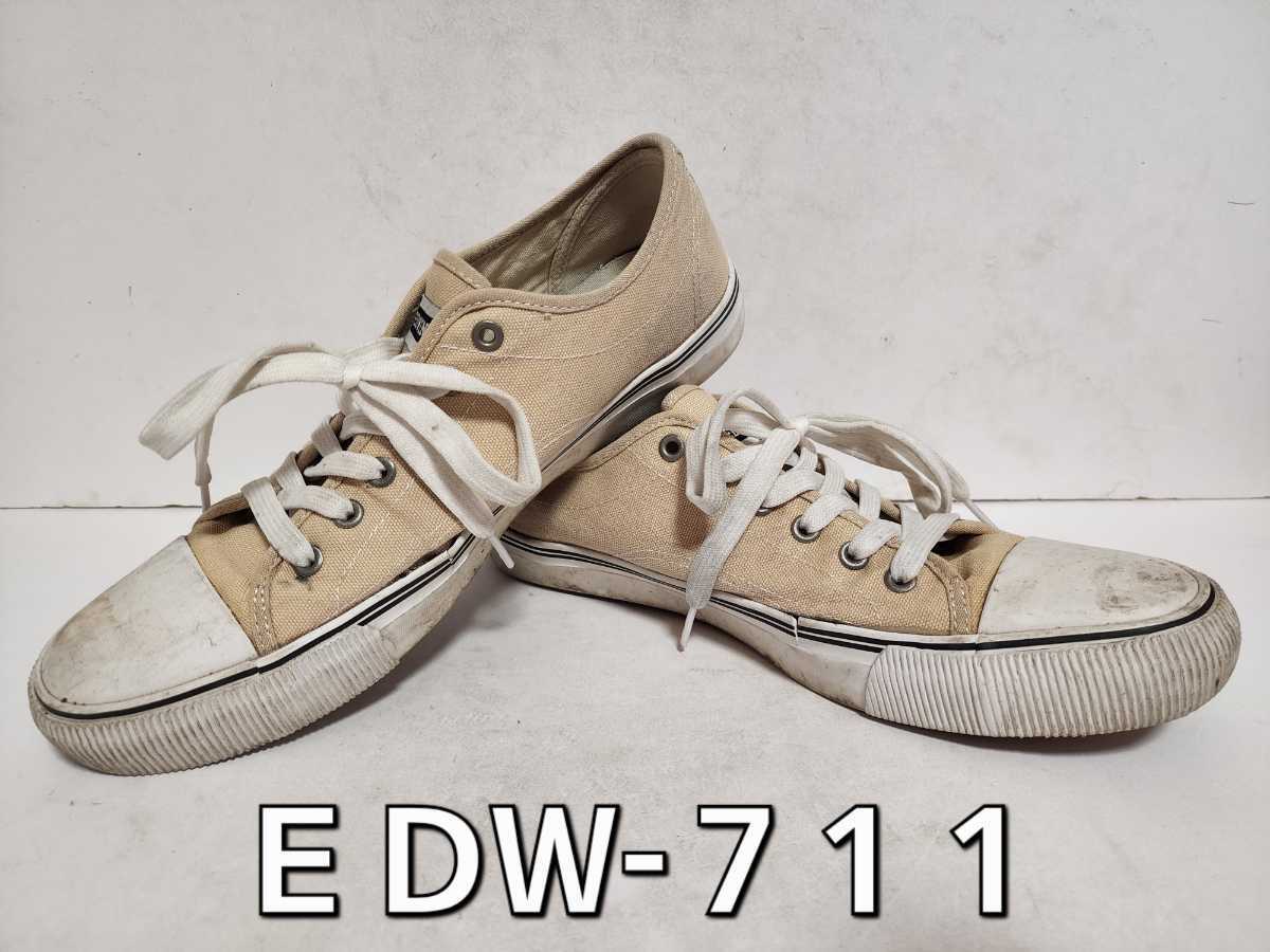 ★◆★男の子◆エドウィン◆ＥＤＷＩＮ◆キャンバス◆ローカット◆スニーカー◆ＥＤＷ-７１１◆ベージュ◆２７.０cm◆高校生◆中古品★◆★ エドウィン EDWIN かばん エドウイン ボトムス 1&frasl;1]