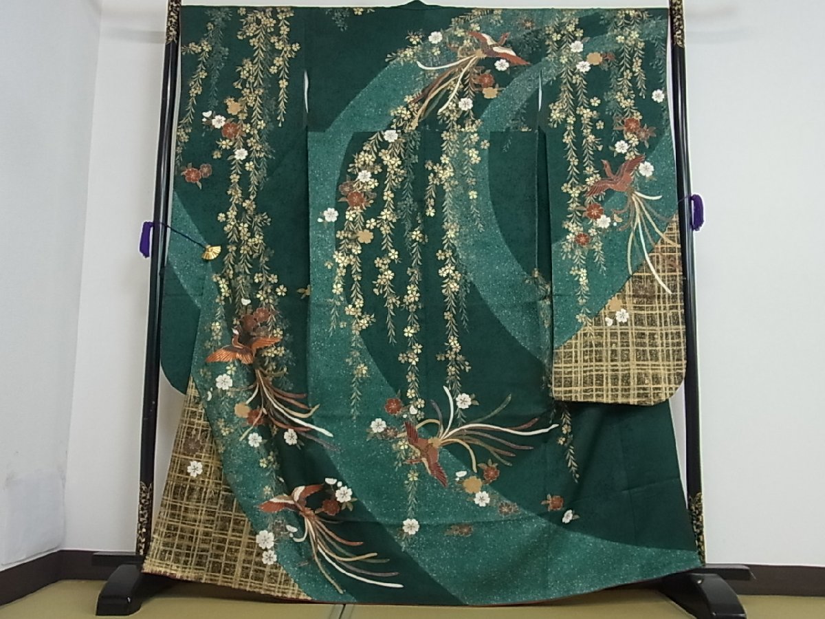 花美人着物 豪華振袖 駒刺繍 鳳凰花文 金彩 逸品 ma0148(振袖)｜売買