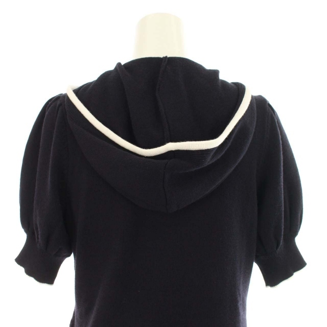 フォクシー FOXEY ニットパーカー ジップアップ フード ライン 半袖