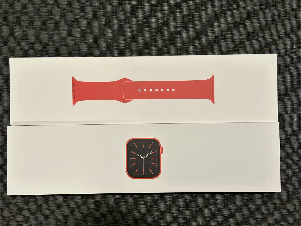 超美品 Apple Watch Series6 GPSモデル 44mm MOOM3J/A PRODUCT RED スポーツバンド ペアリング解除済 純正レザーリンクベルト付き 赤 Watch Apple Series 時計 ネイビー GPS&frasl;40mm