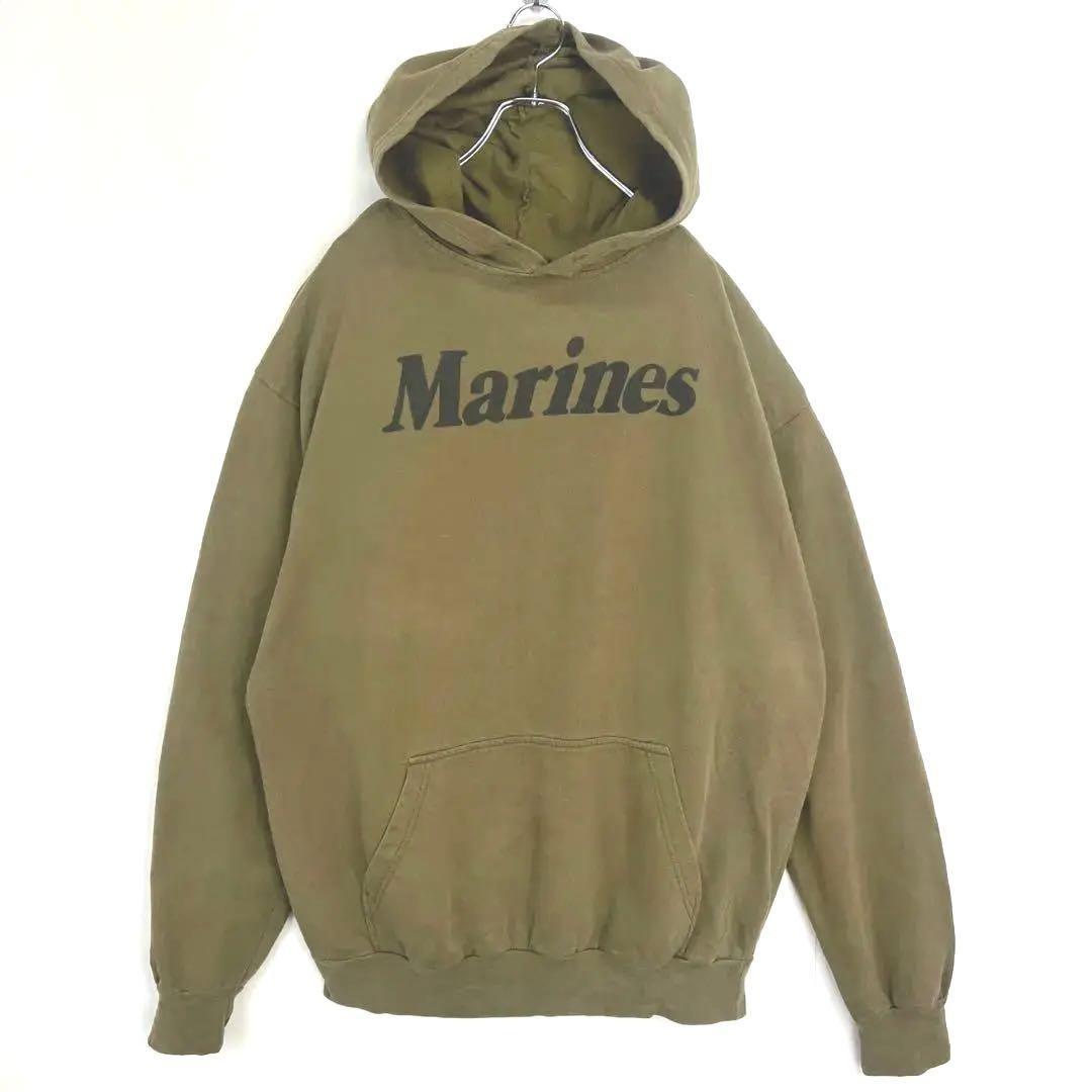 MARINES 海兵隊 プルオーバーパーカー スウェット オリーブ