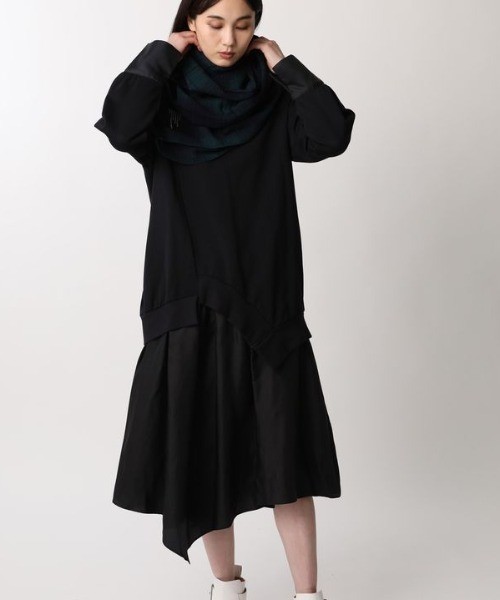 超美品☆2.9万☆ズッカ ZUCCa☆洗える スイッチング裏毛ワンピース Mサイズ☆A-O 6955