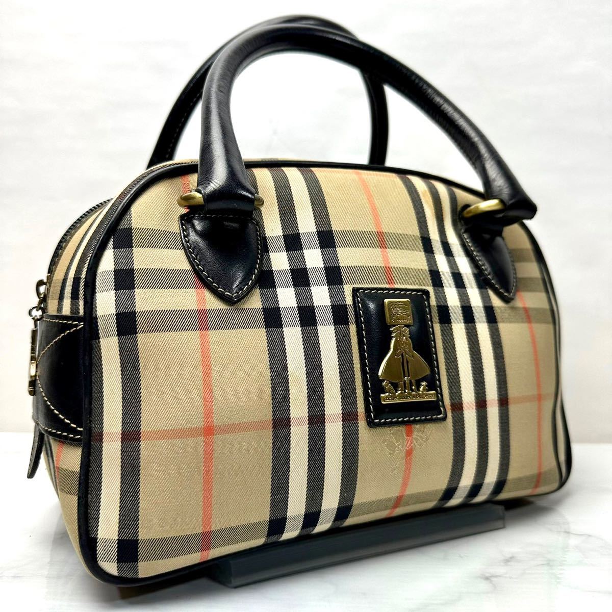 バーバリー BURBERRY ハンドバッグ 1円 レザー ノバチェック 1円 