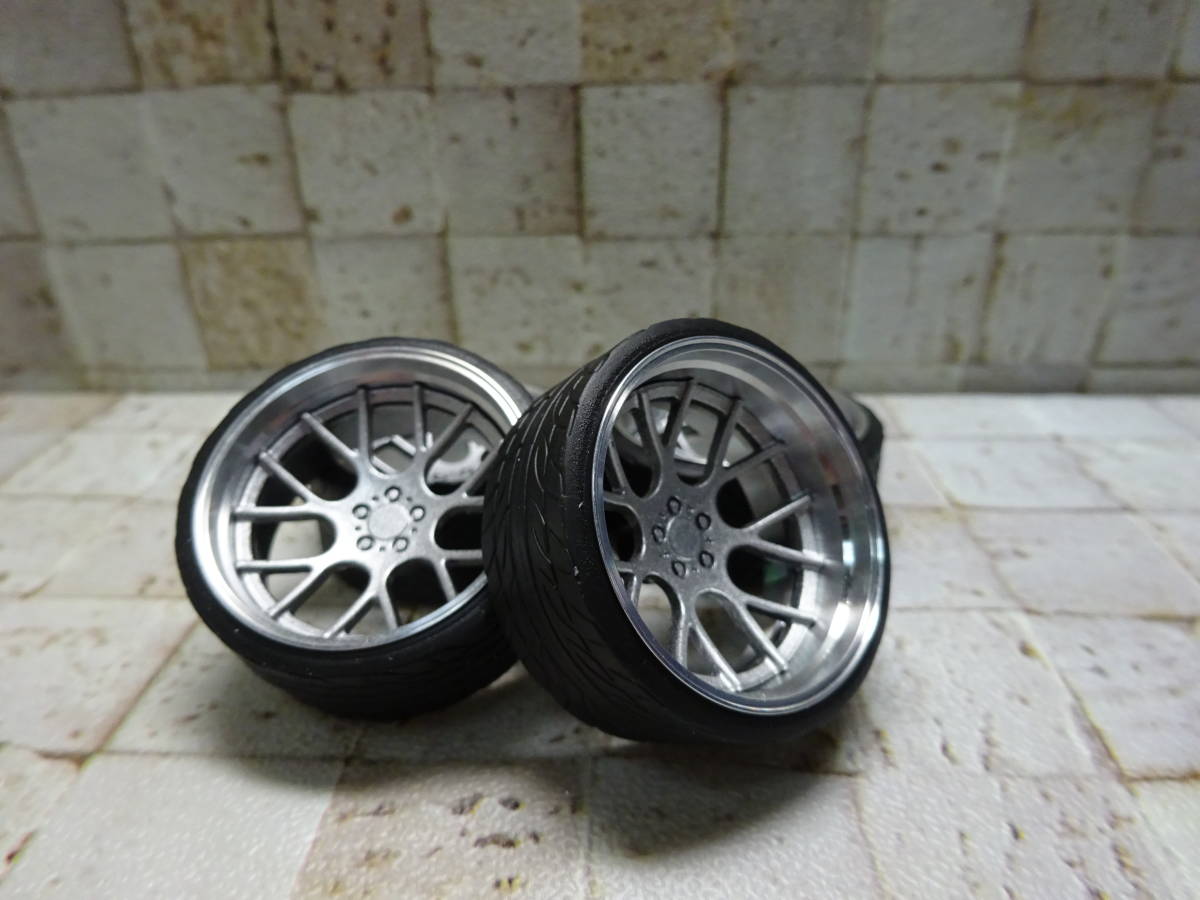 19インチ 1:18 ミニカー用 カスタムホイール 1／18 シルバー アルミ削