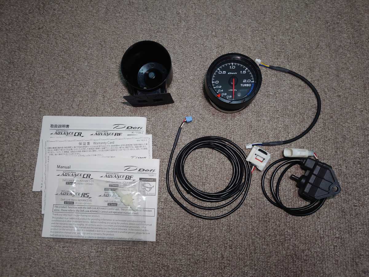 Defi ADVANCE CR ブースト計 ターボ計 2.0 黒文字板 60Φ DF08602 Defi ADVANCE CR ブースト計 ターボ計 2.0 黒文字板 60Φ DF08602