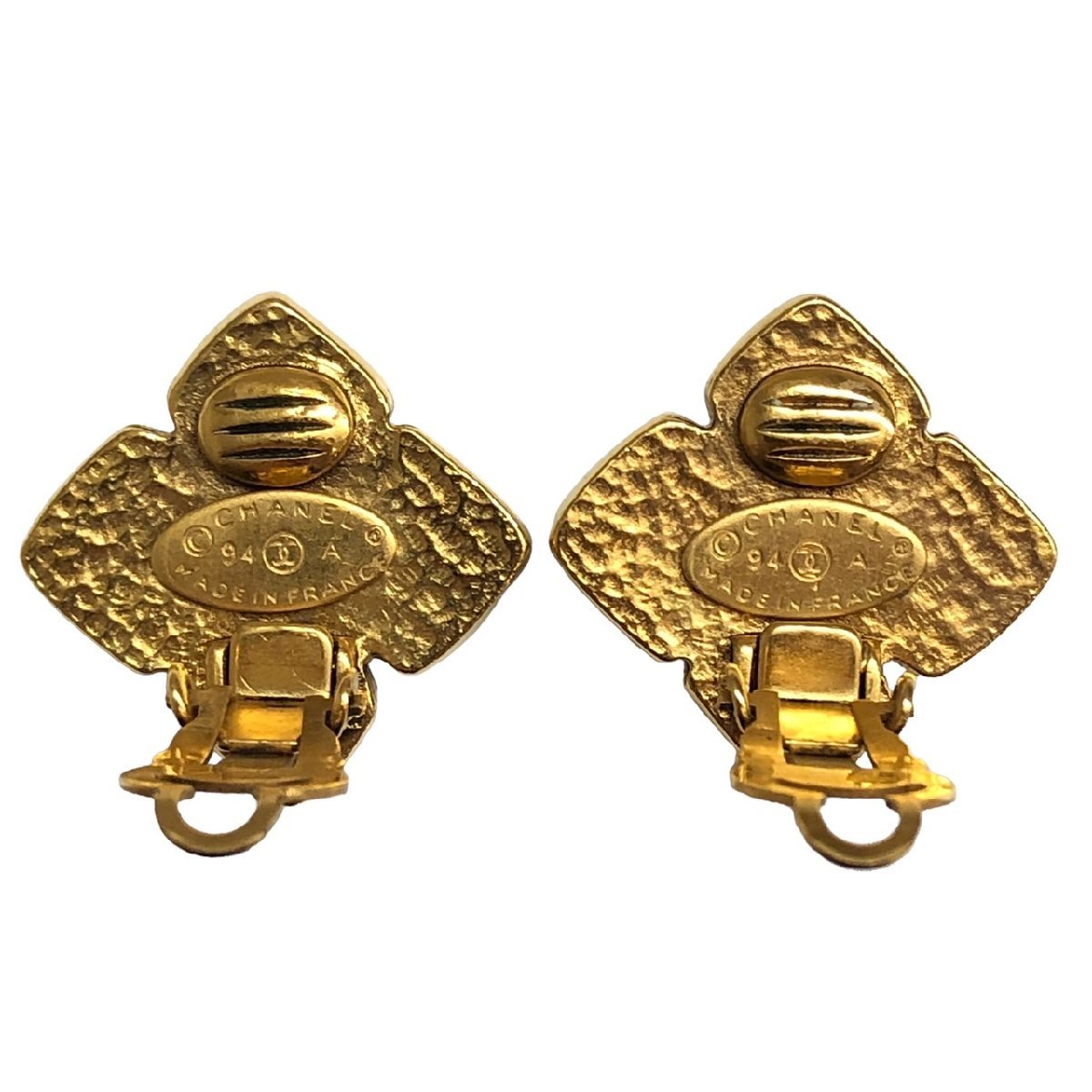 シャネル　ヴィンテージ　イヤリング　片耳 シャネル ココマーク CHANEL A2 アクセサリー グリーン系イヤリング
