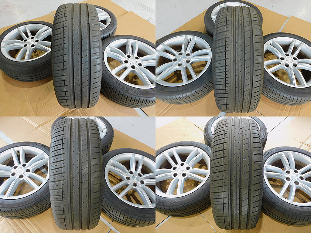 テスラモデルS 純正ホイール 19インチ 6007214-00-D 19x8.0J+40MM ミシュラン Michelin PilotSport3 245/45R19 ホイール・タイヤ4本セット S TESLA Model 5H 19X8.0 0