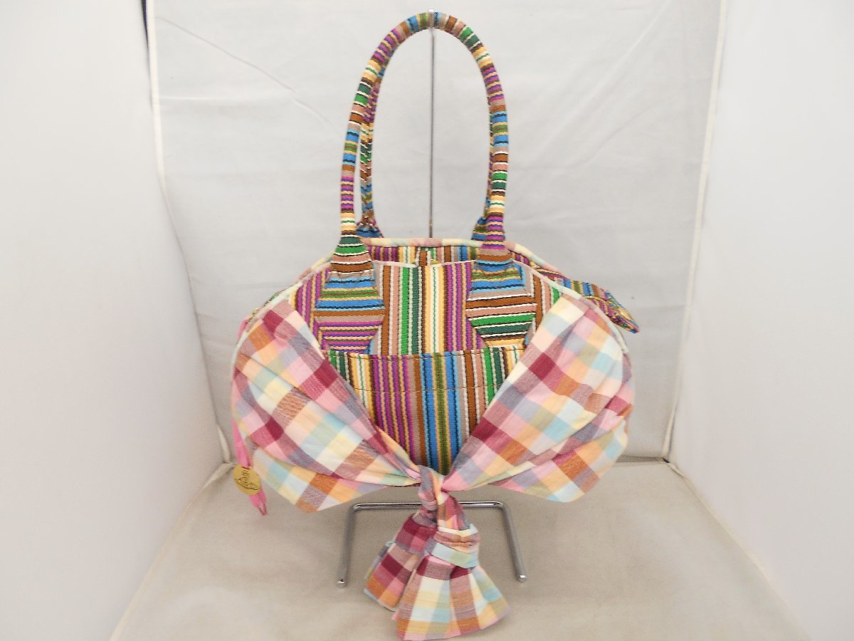 ヴィヴィアンウエストウッド チェック リボン ハンドバッグ Westwood 