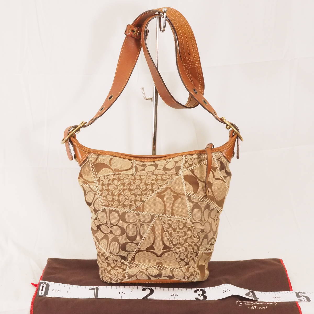 コーチ ダッフルサック シグネチャー COACH キャンバス×レザーベージュ 