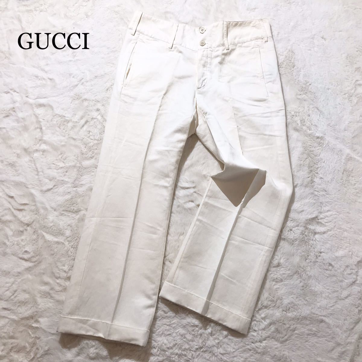 全国無料，最新作 大きいサイズ GUCCI グッチ リネン混 パンツ ボタンフライ XL相当(ボトムス)｜売買されたオークション情報、yahooの商品情報をアーカイブ公開 - オークファン 男性用