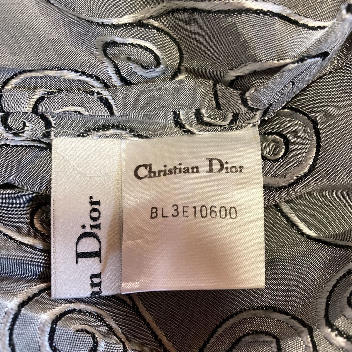 ブラウスDior絹100 Dior Christian ブラウス 絹シルク100％ピンタック 新品タグ付 シルク100%ブラウス