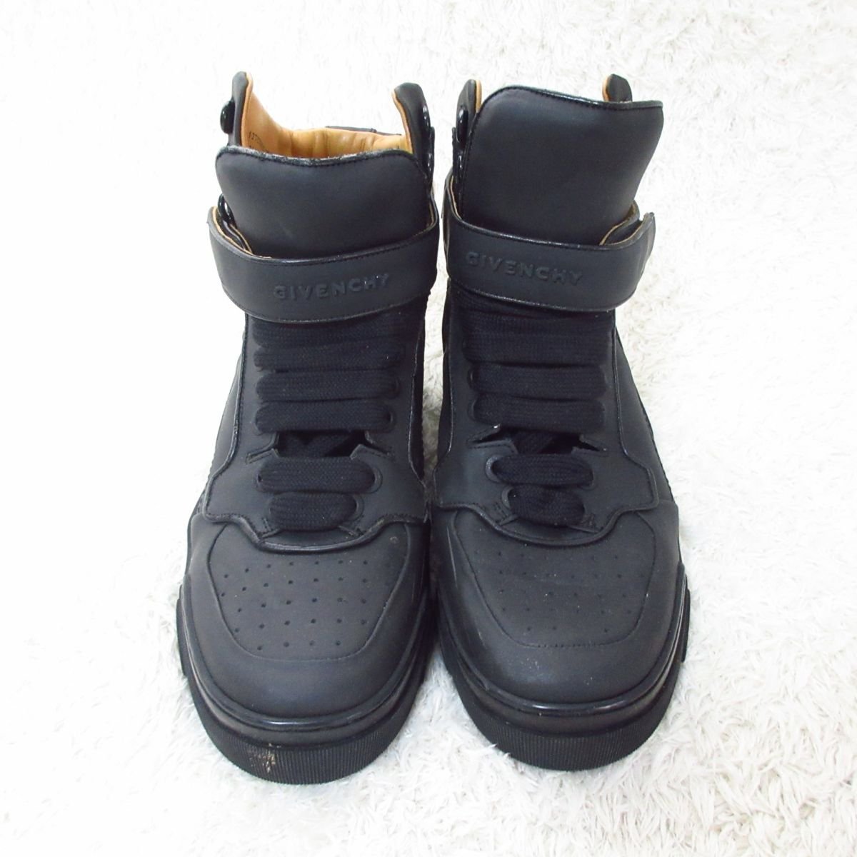 良品 GIVENCHY ジバンシィ レザー アンクルベルト ベルクロ ハイカット 