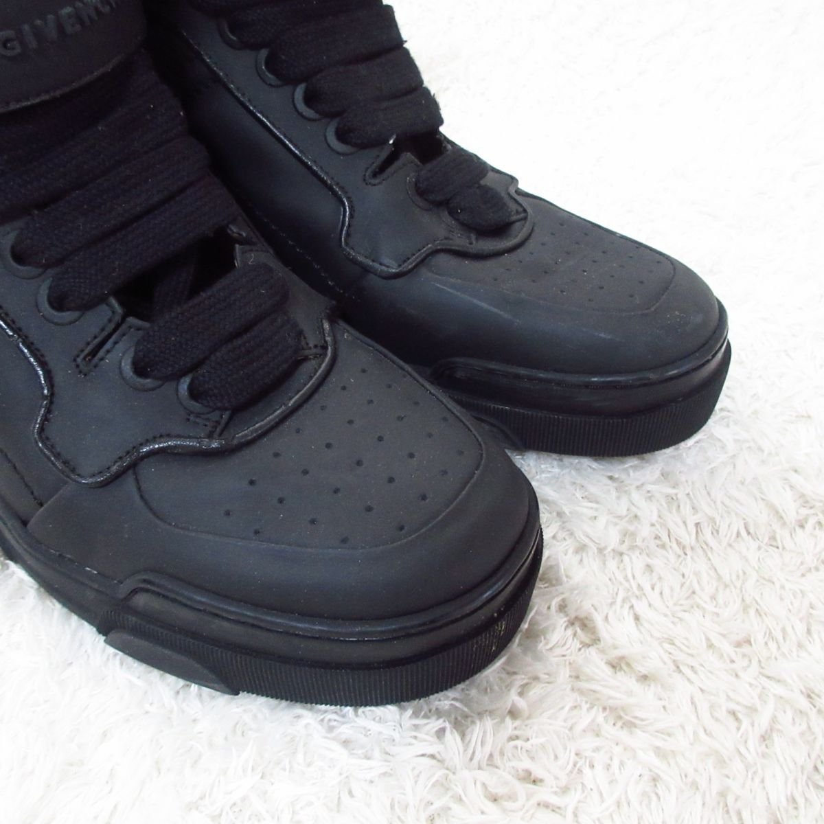 良品 GIVENCHY ジバンシィ レザー アンクルベルト ベルクロ ハイカット 