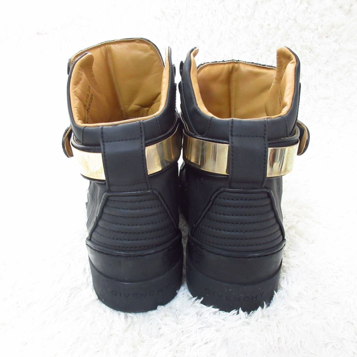良品 GIVENCHY ジバンシィ レザー アンクルベルト ベルクロ ハイカット 