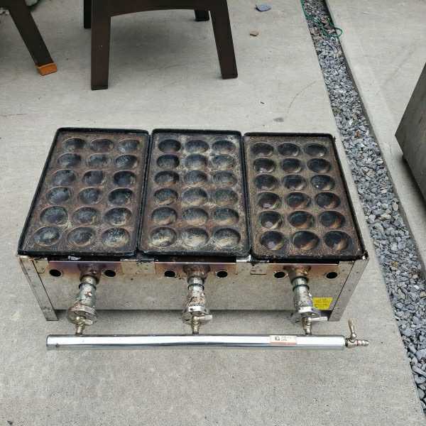 業務用 たこ焼き器 3連 LPガス用 18穴