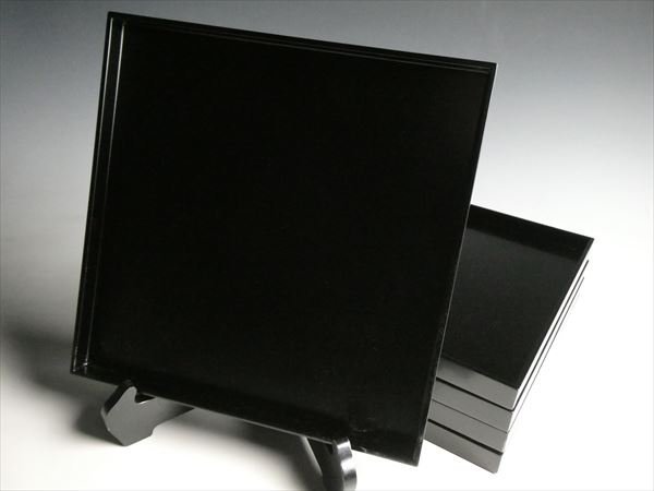 k621 輪島塗 輪島屋善仁 最高級 天然木 漆塗 黒塗 ② 懐石膳 会席膳