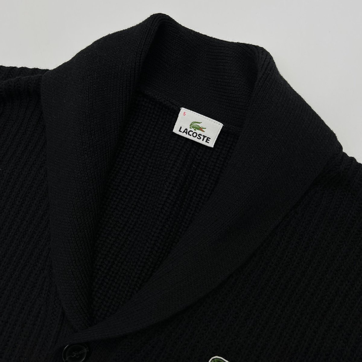 LACOSTE ラコステ ショールカラー ウール & コットン ニット 