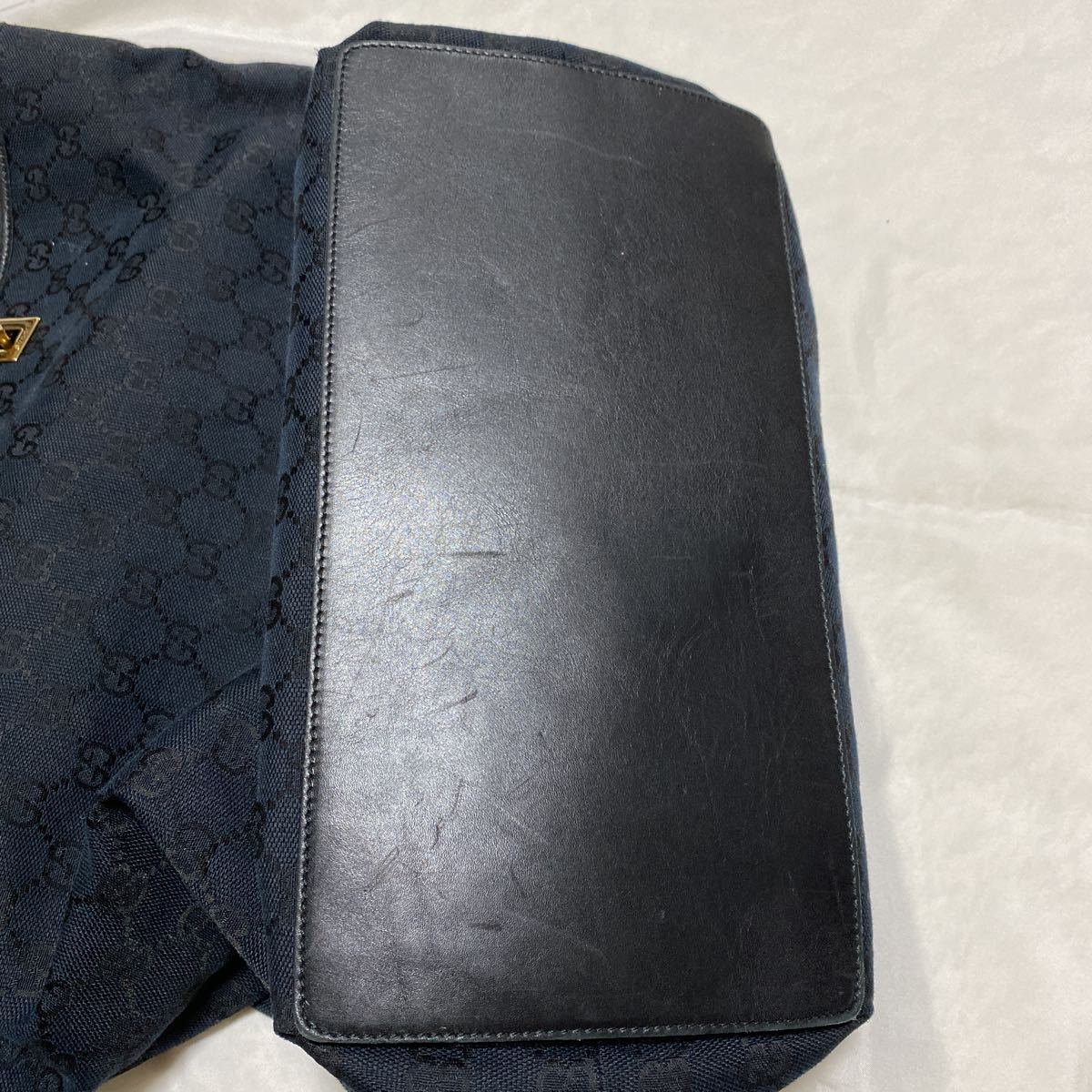 オババ私物 GUCCI GG柄 キャンバス トートバッグ ブラック 中古