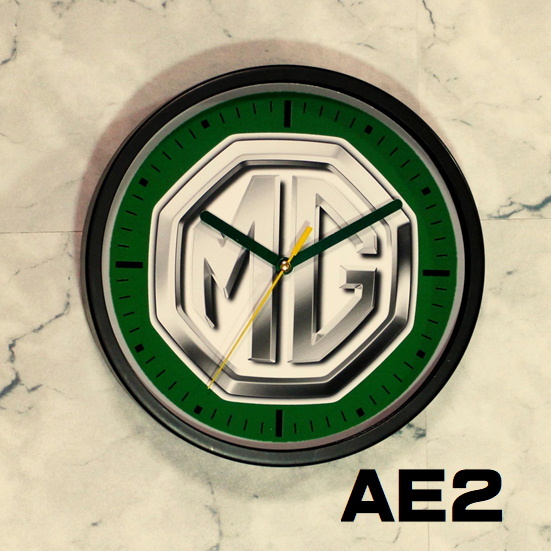 AE2 MG ブリティッシュグリーン 掛け時計 英国車 MGA MGB MGTD MGTC MGTF オクタゴン 英国車好き クラシックカー ミッレミリア