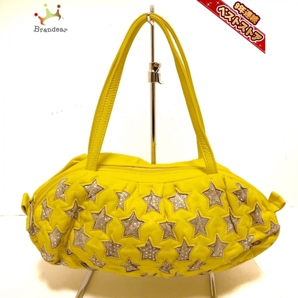 2026，セール ツモリチサト TSUMORI CHISATO ハンドバッグ - レザー イエロー&times;グレー スター 星 バッグ(ツモリチサト)｜売買されたオークション情報、yahooの商品情報をアーカイブ公開 - オークファン その他