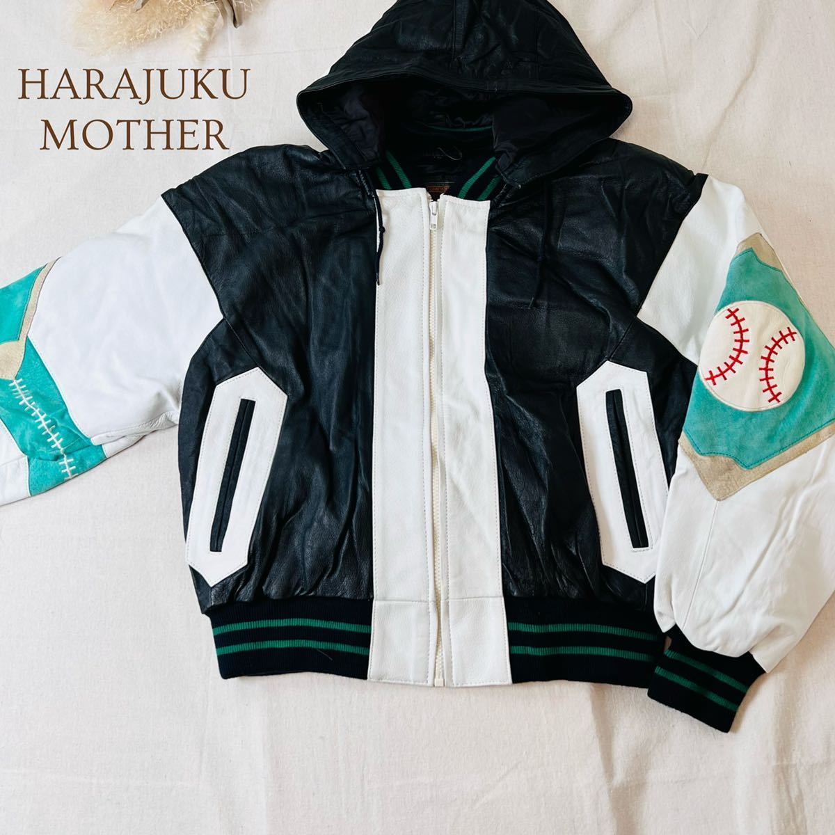 HARAJUKU もてはやさ MOTHER 8ボール レザージャケット スタジャン 本革