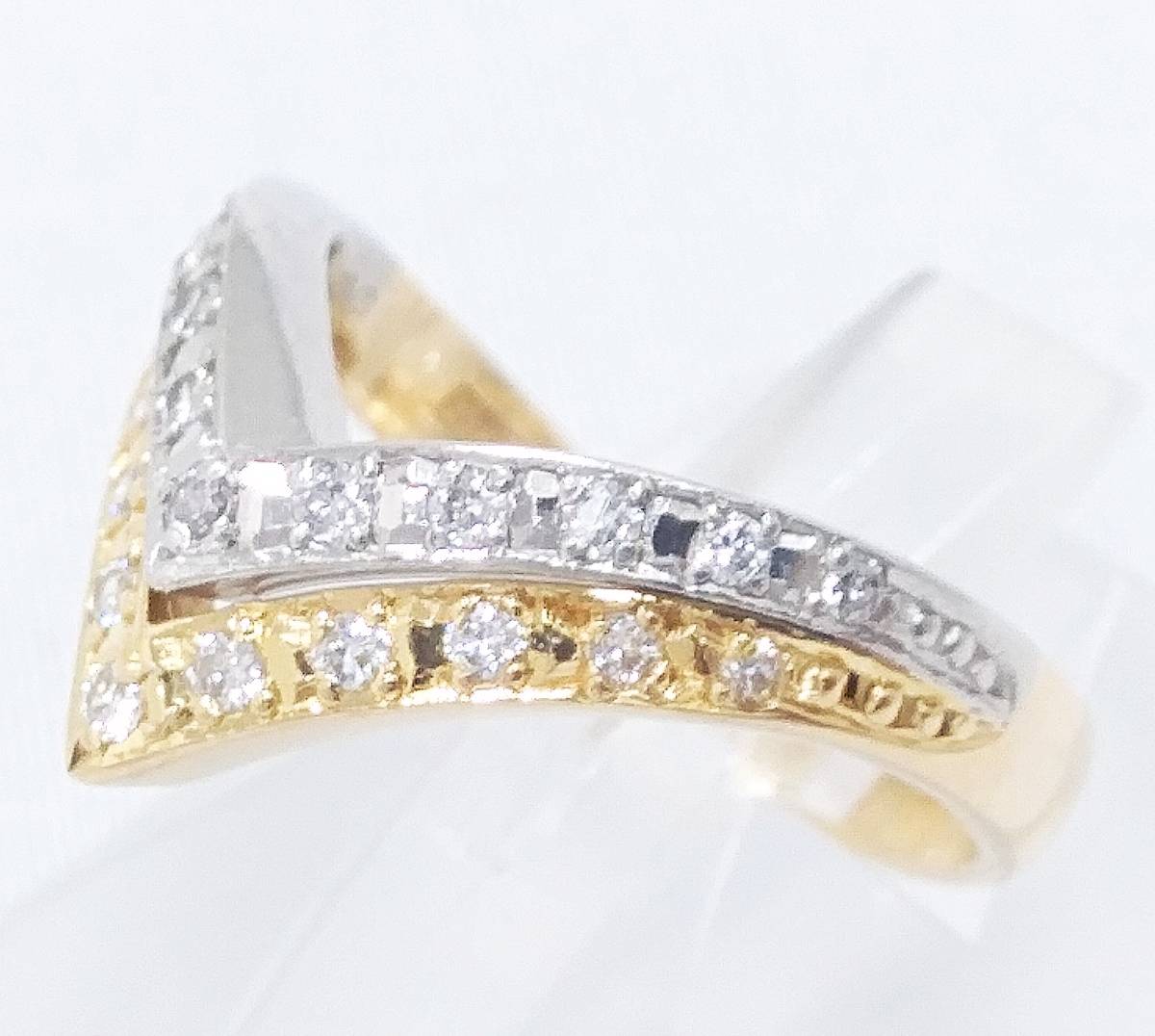 K18 リング ダイヤモンド 18金 指輪 11号 10金 18K 0.21ct リング 