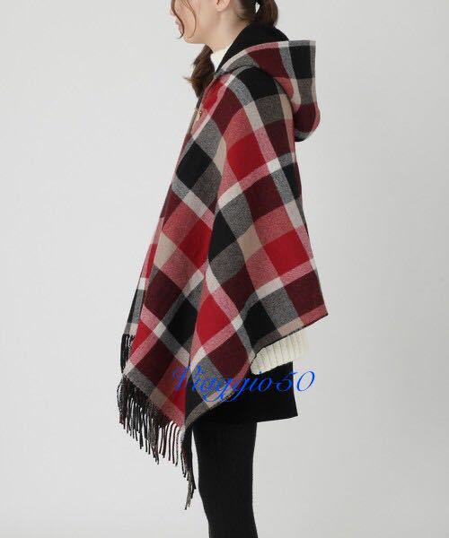 新品】ブルーレーベルクレストブリッジ フード付きウールショール