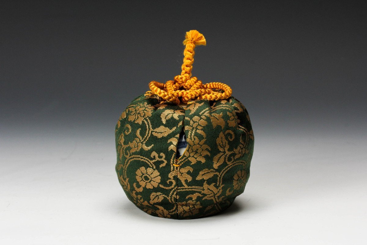 紫翠釜　西村徳泉　花器　花入　木箱付き　美術品　工芸　陶器　花瓶　茶道具　花道 紫翠窯 西村徳泉 共箱 三代 染付 茶道具 祥瑞写一閑人水