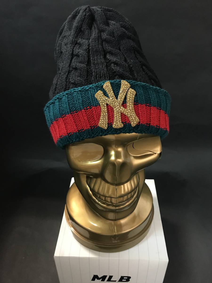 グッチ ×MLB ニューヨークヤンキース ビーニー ニットキャップ 帽子 レッド Gucci x ニューヨーク・ヤンキースの異色コラボより最新 グッチ ×MLB