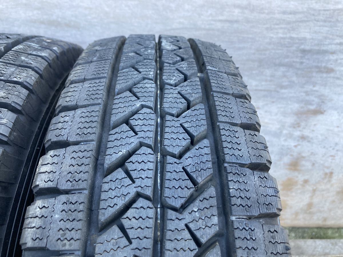 バリ山 スチール ホイール 14x4.5J PCD114.3 5穴 ハブ径67 BS ブリザック VL1 165R14LT 8PR 14年製 4本 14インチ 4穴 車 14x5.5J トヨタ ハブ径