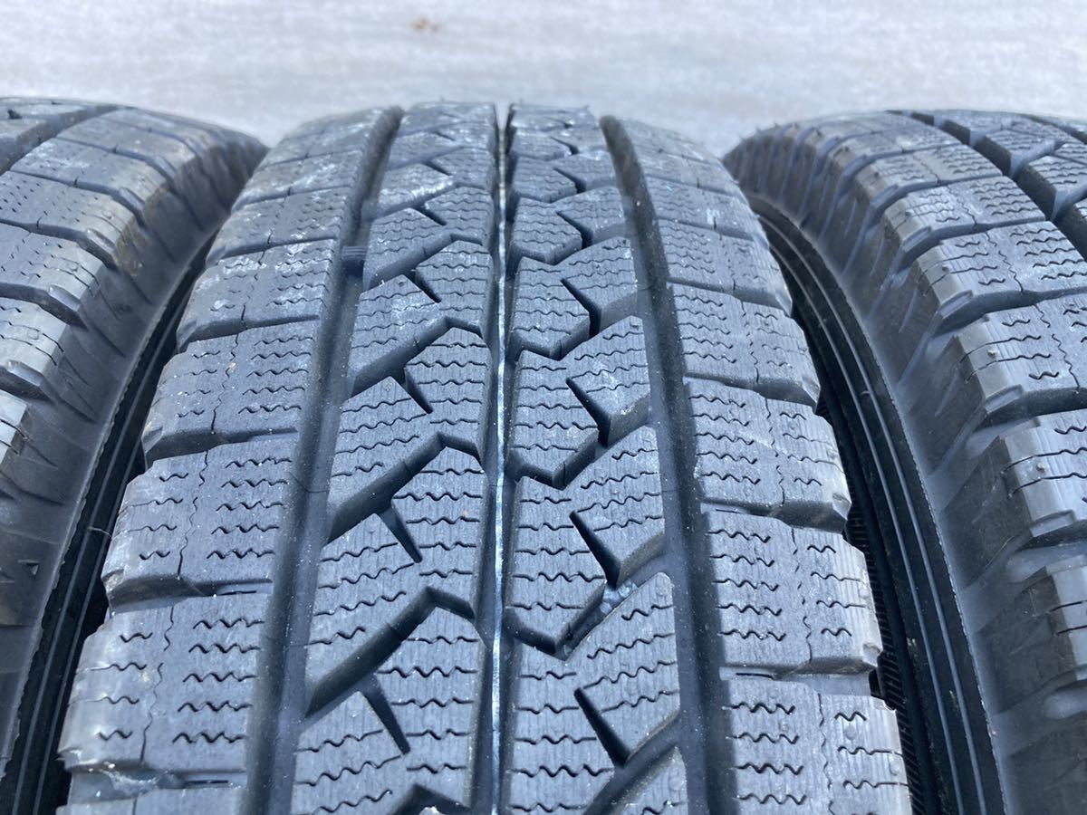 バリ山 スチール ホイール 14x4.5J PCD114.3 5穴 ハブ径67 BS ブリザック VL1 165R14LT 8PR 14年製 4本 14インチ 4穴 車 14x5.5J トヨタ ハブ径