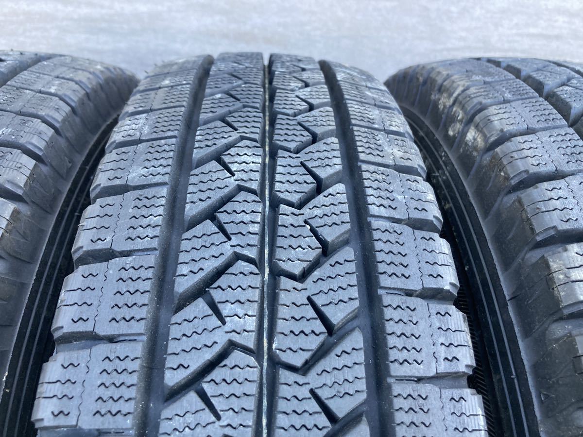 バリ山 スチール ホイール 14x4.5J PCD114.3 5穴 ハブ径67 BS ブリザック VL1 165R14LT 8PR 14年製 4本 14インチ 4穴 車 14x5.5J トヨタ ハブ径