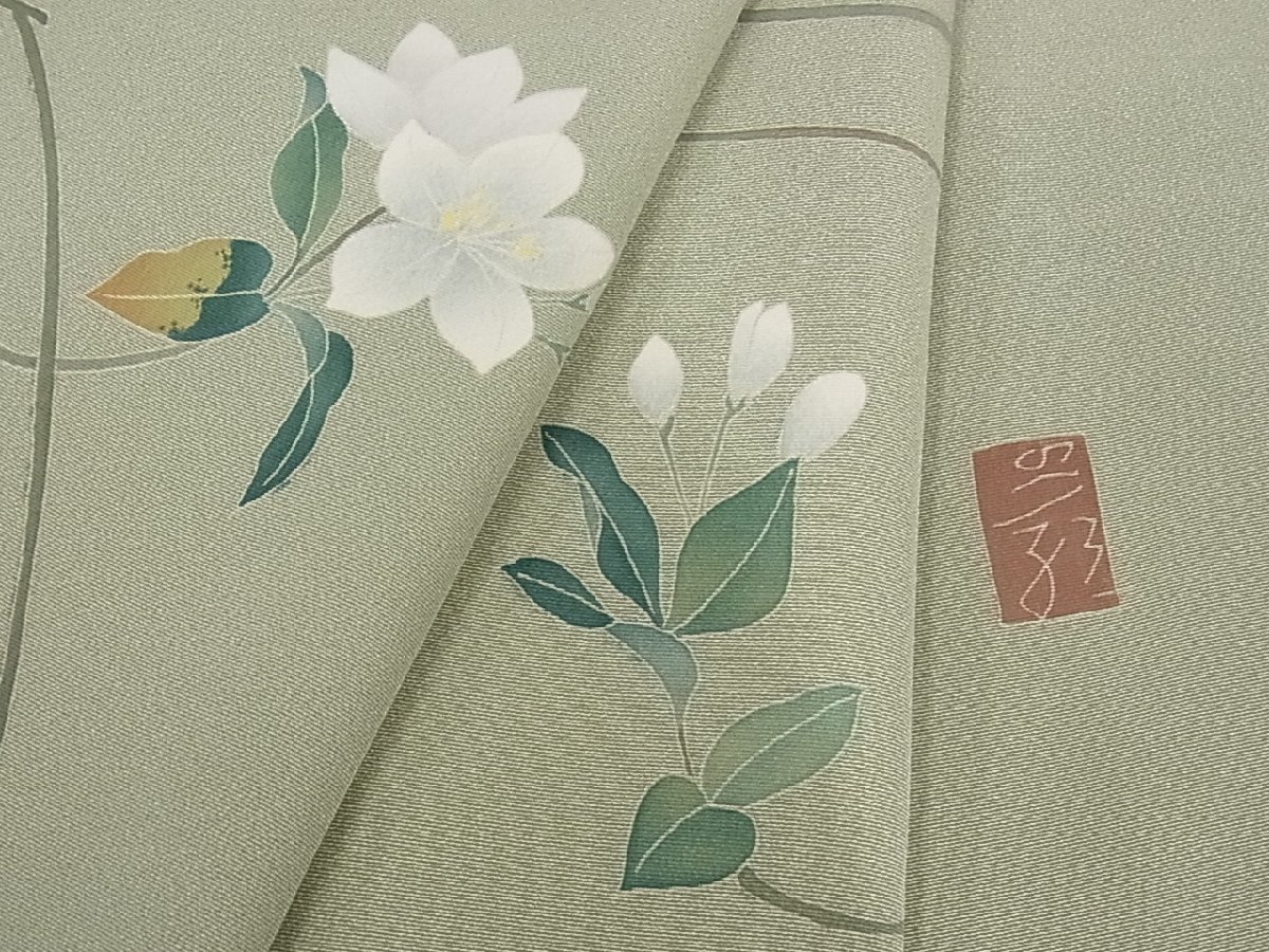 本物保証，お買い得 着物屋こころ 京加賀糸目友禅作家 山崎巌 訪問着 枝花文 着丈164.5cm 裄69cm 正絹 逸品 B-ph1419(仕立て上がり)｜売買されたオークション情報、yahooの商品情報をアーカイブ公開 - オークファン 仕立て上がり