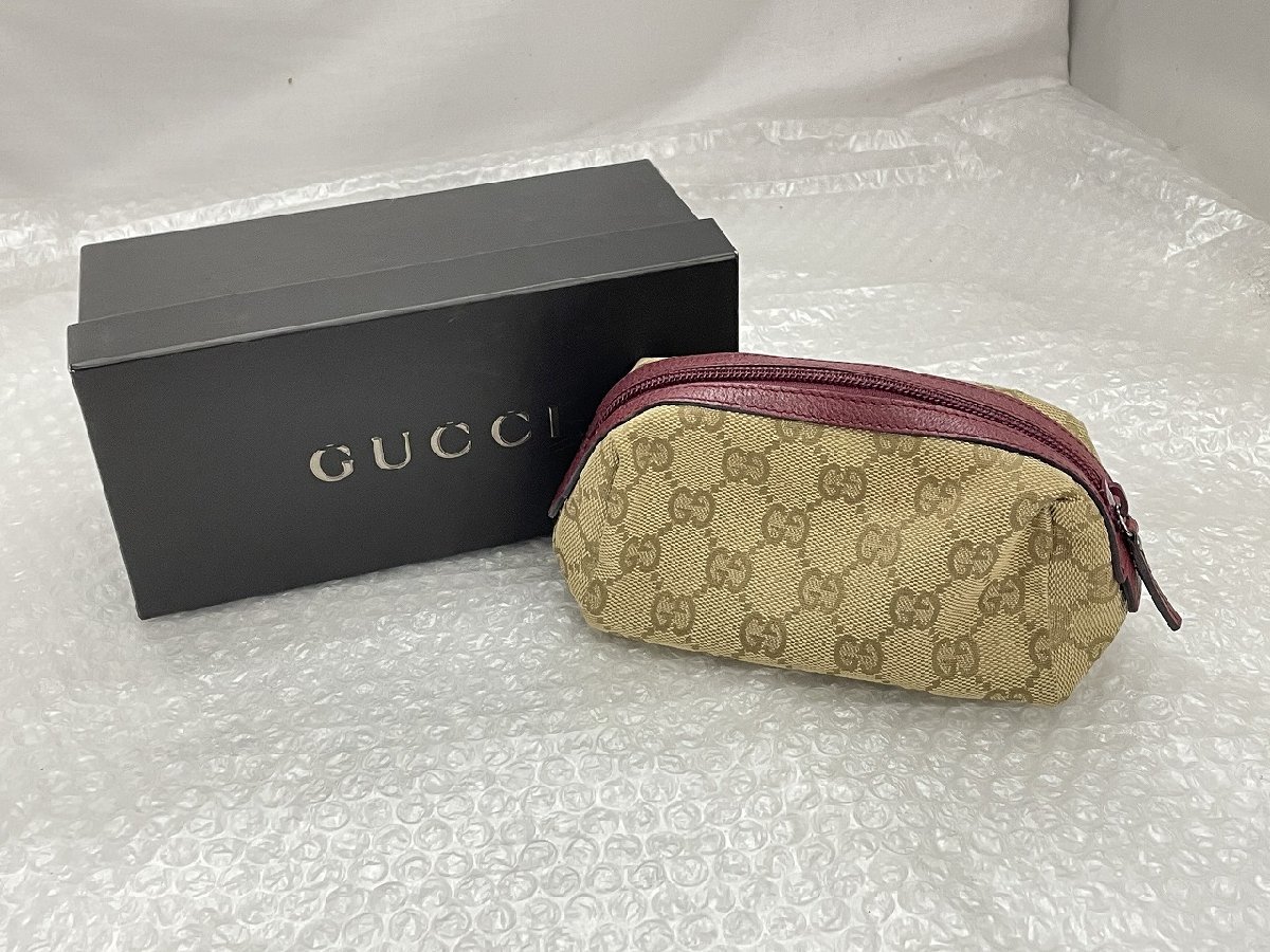 GUCCI GGキャンバス コスメポーチ 29596 グッチ 化粧ポーチ ○GUCCI