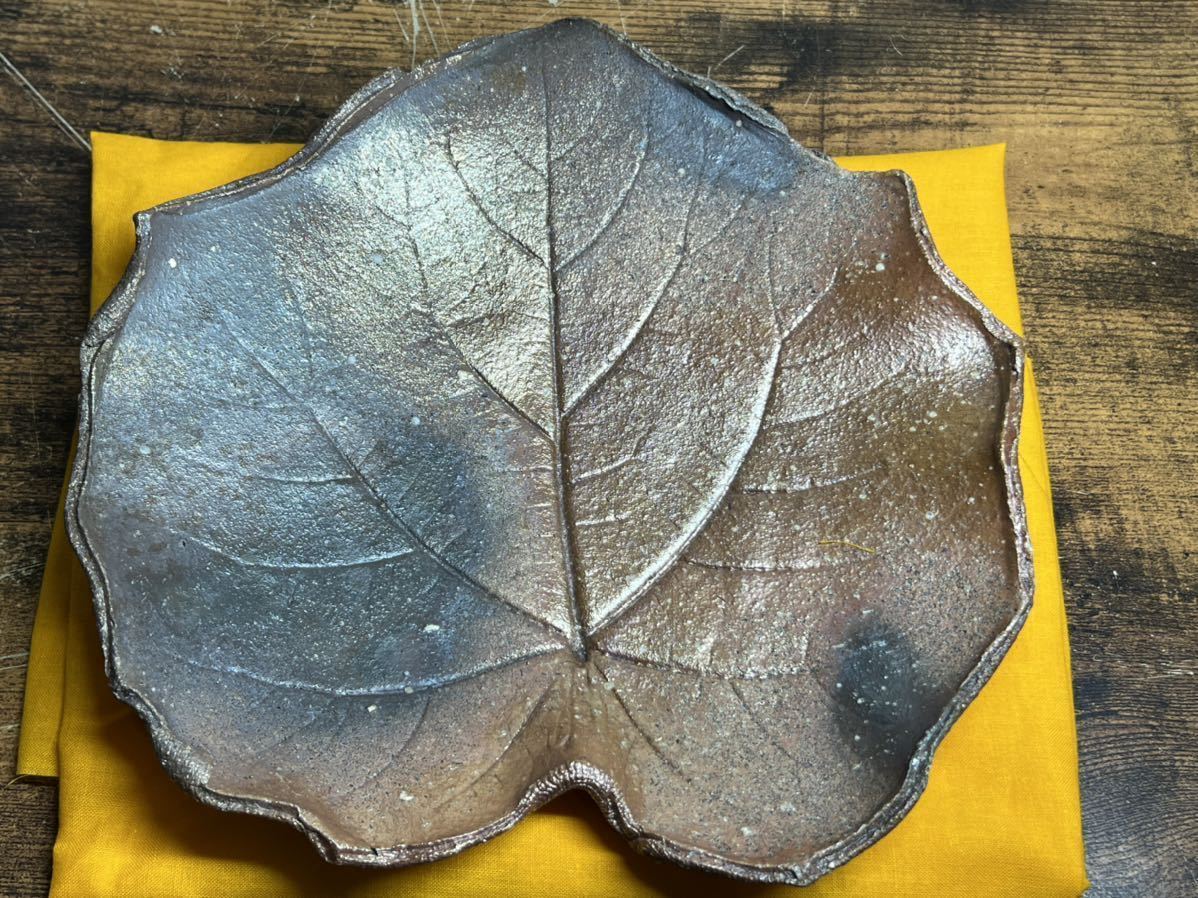 小売 林克次 桐葉皿 紫光窯
