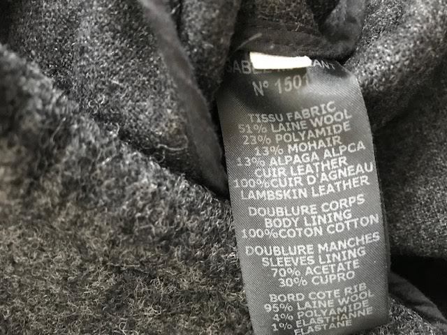 □完売 11万5500円 ISABEL MARANT ETOILE 袖レザー スタジャン 38