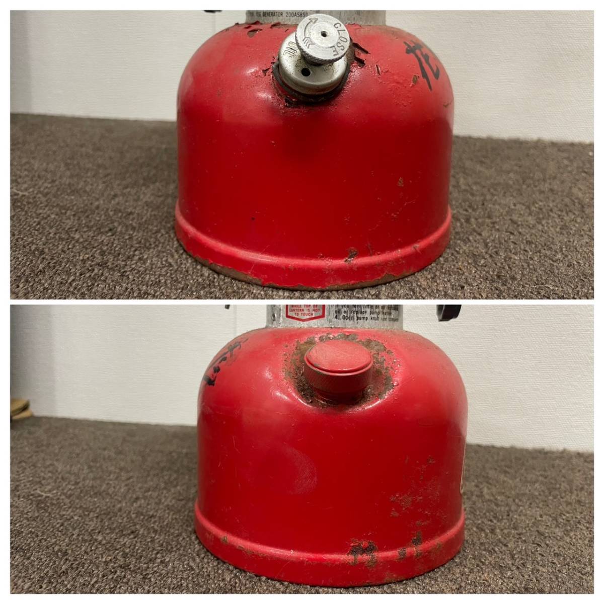 1 石 Coleman コールマン 200A 200A5891 レッド ランタン ケース付き