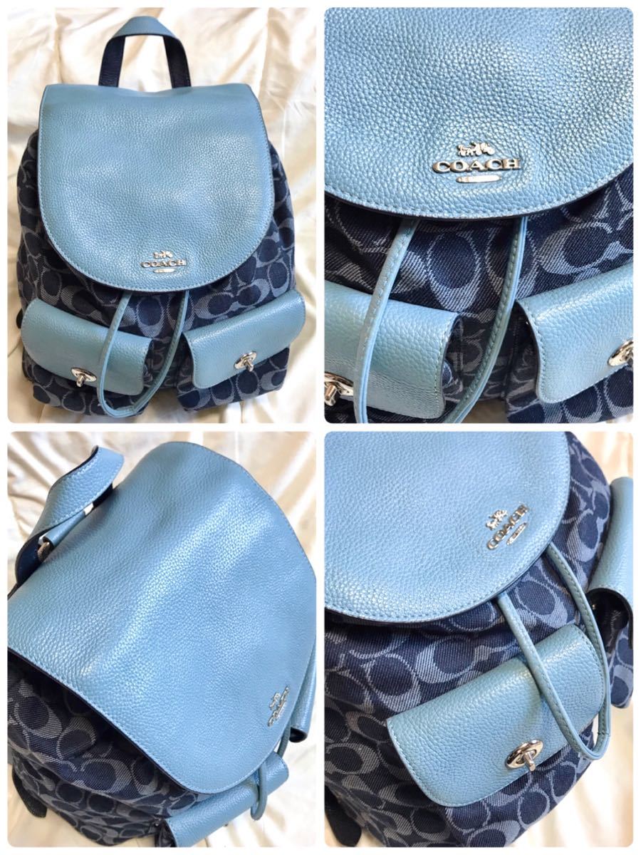 【美品】COACH コーチ リュックサック バッグ デニム ビリー バックパック 美品】COACH コーチ リュックサック バッグ デニム ビリー バック