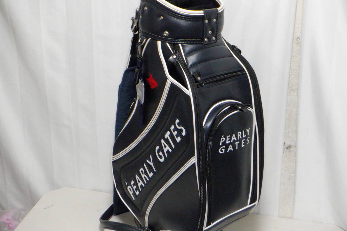 PEARLY GATES ツアーモデルゴルフバッグ PEARLY GATES 9.0型☆中古☆3点式 アスリートツアーモデル (NVxWH) 9.0型