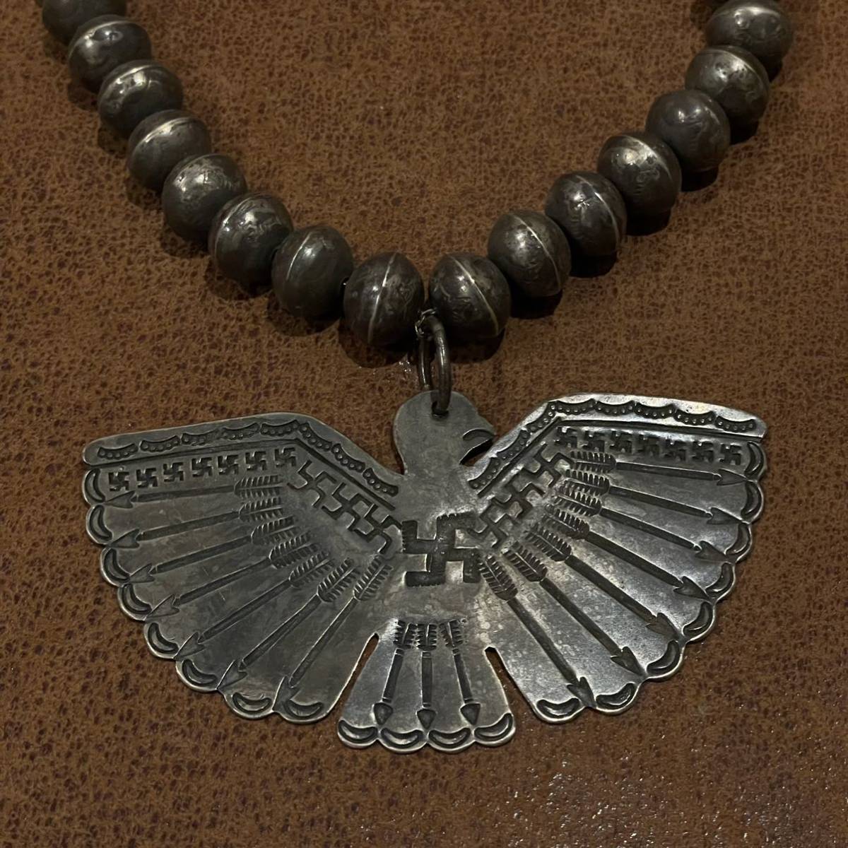 & VINTAGE30-40s Silver Remake Navajo ”Thunderbird” ”Swastika 
