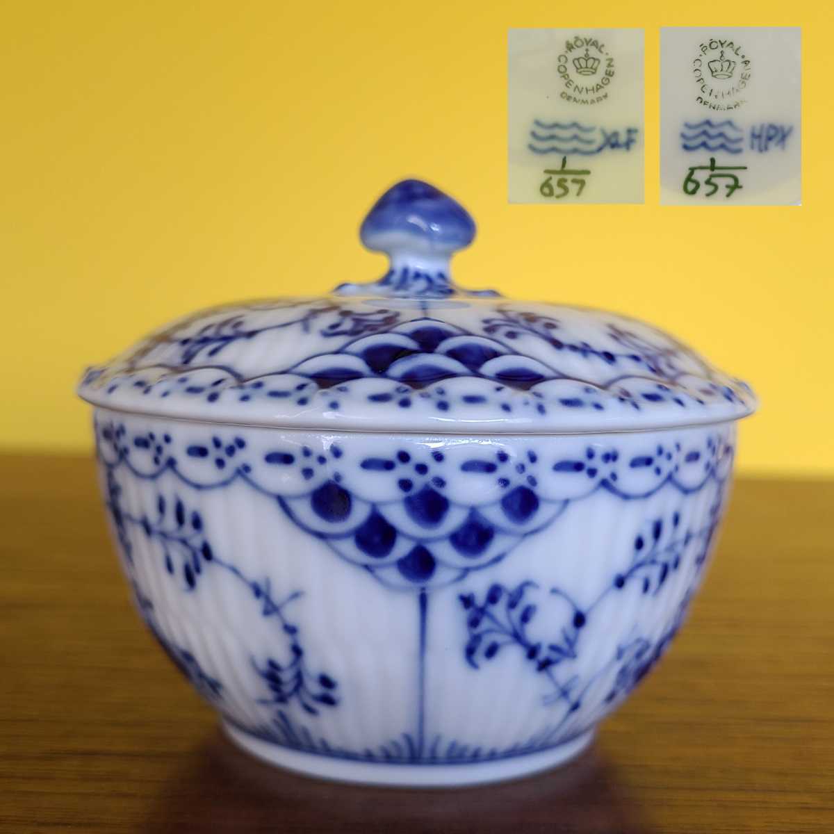 【大得価】 16 状態良 ROYAL COPENHAGEN ロイヤルコペンハーゲン ブルーフルーテッド ハーフレース #657 シュガーボウル 直径8.5cm 他多数出品中(ロイヤルコペンハーゲン)｜売買されたオークション情報、yahooの ロイヤルコペンハーゲン