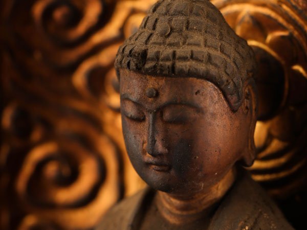仏教美術 時代 木彫 阿弥陀如来立像 流】仏教美術 時代 木彫阿弥陀如来立像 高46.5cm KK874 | 木造阿弥陀如来