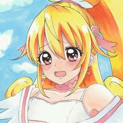 手描きイラスト B5 キュアハート 巨人化戦闘シーン ピンチ！！