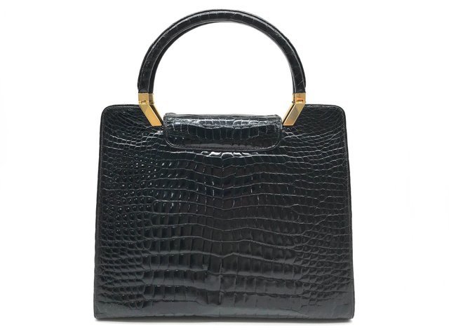 1円 GUCCI グッチ 本クロコ ターンロック ハンド バッグ ブラック M6492 GUCCI グッチ 1円 菊MZ 21点 白系×シルバー