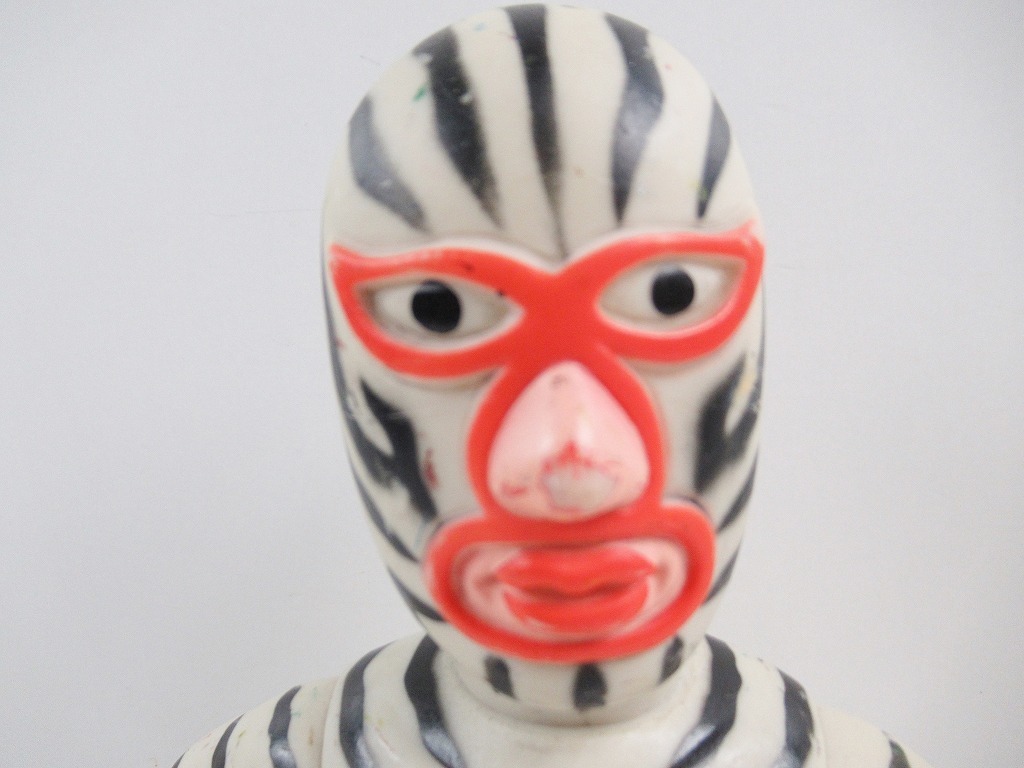 F20 当時物 中嶋製作所 タイガーマスク ザ グレートゼブラ ソフビ 高さ