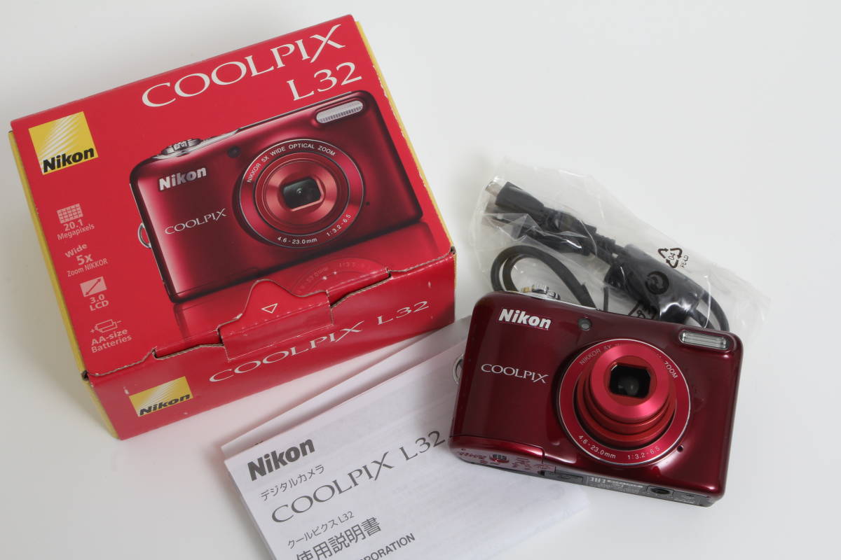 公式旗艦店 ☆極上美品☆ ニコン COOLPIX L32 ☆レッド☆ デジタル