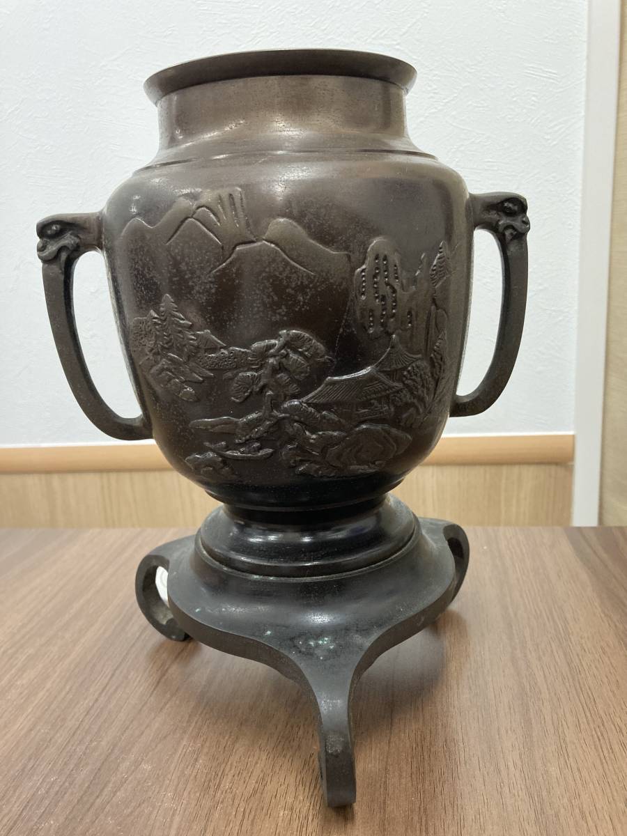 20070 金属工芸 真鍮製 花器 薄端 うすはた/うすばた 華道具 生け花