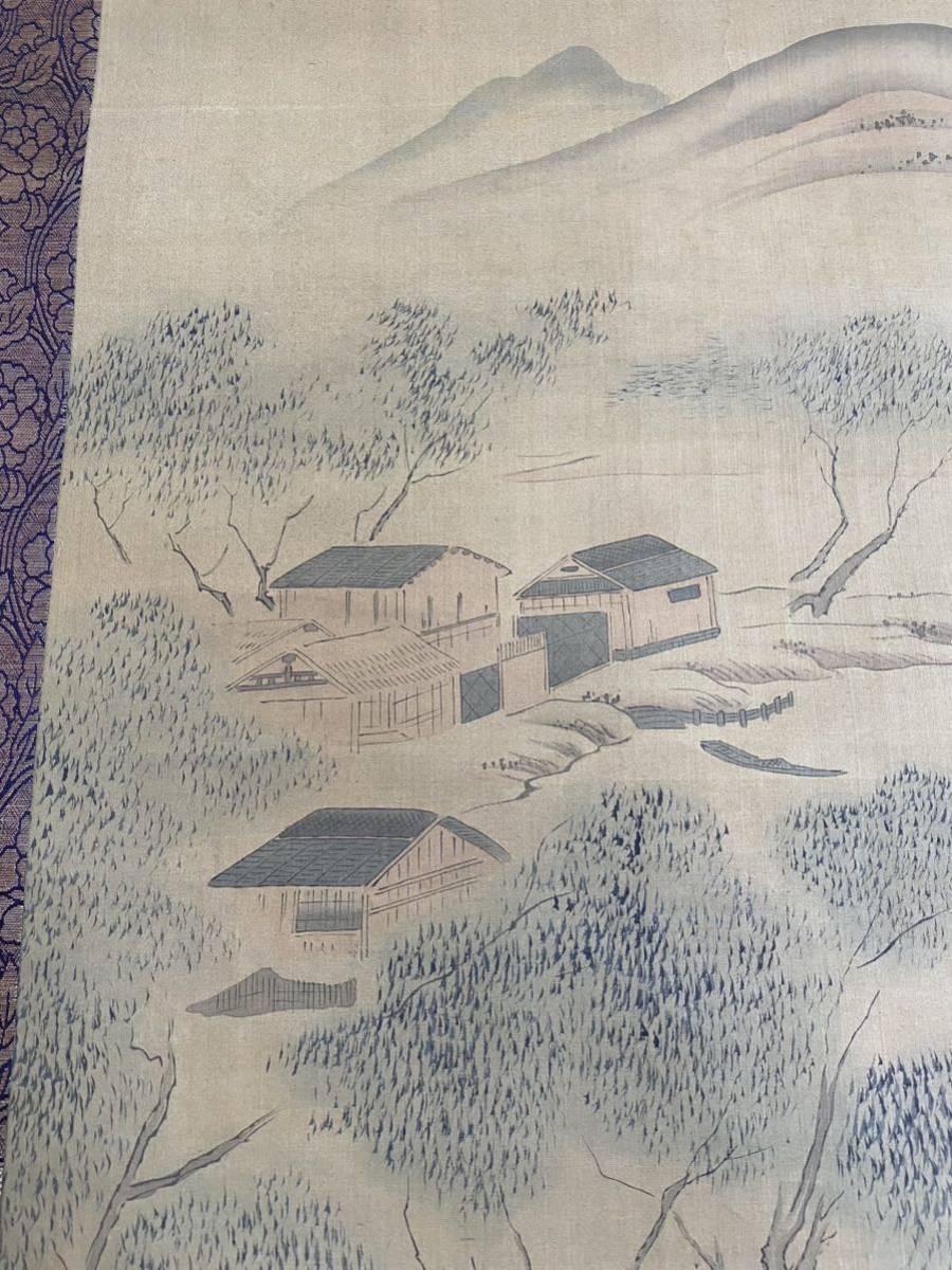 山下仙谷花鳥 図絹本 掛軸（箱破損）(検索ワード：渡辺崋山