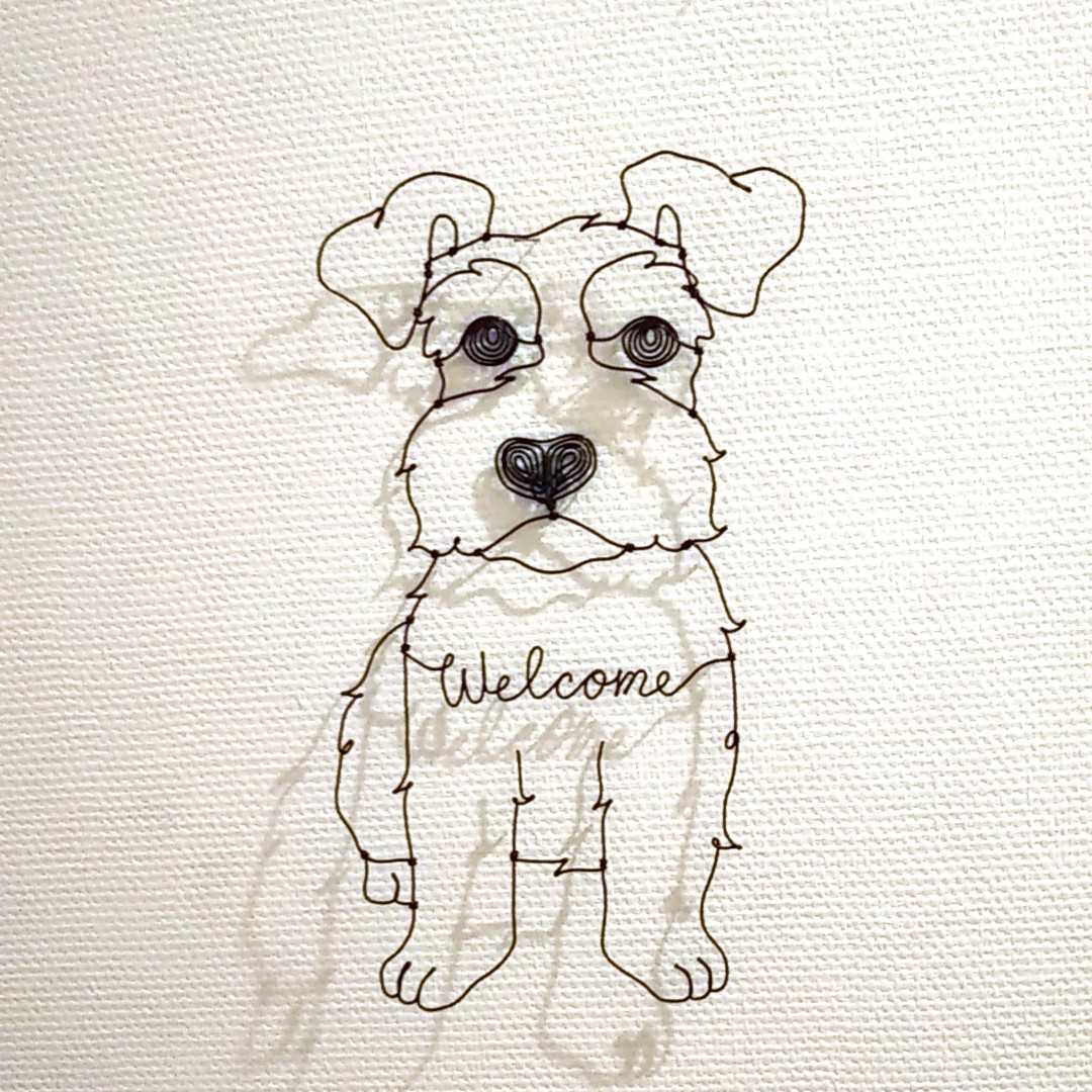 ワイヤーアート Y屋 たゆ 犬 ミニチュア・シュナウザー ワイヤー