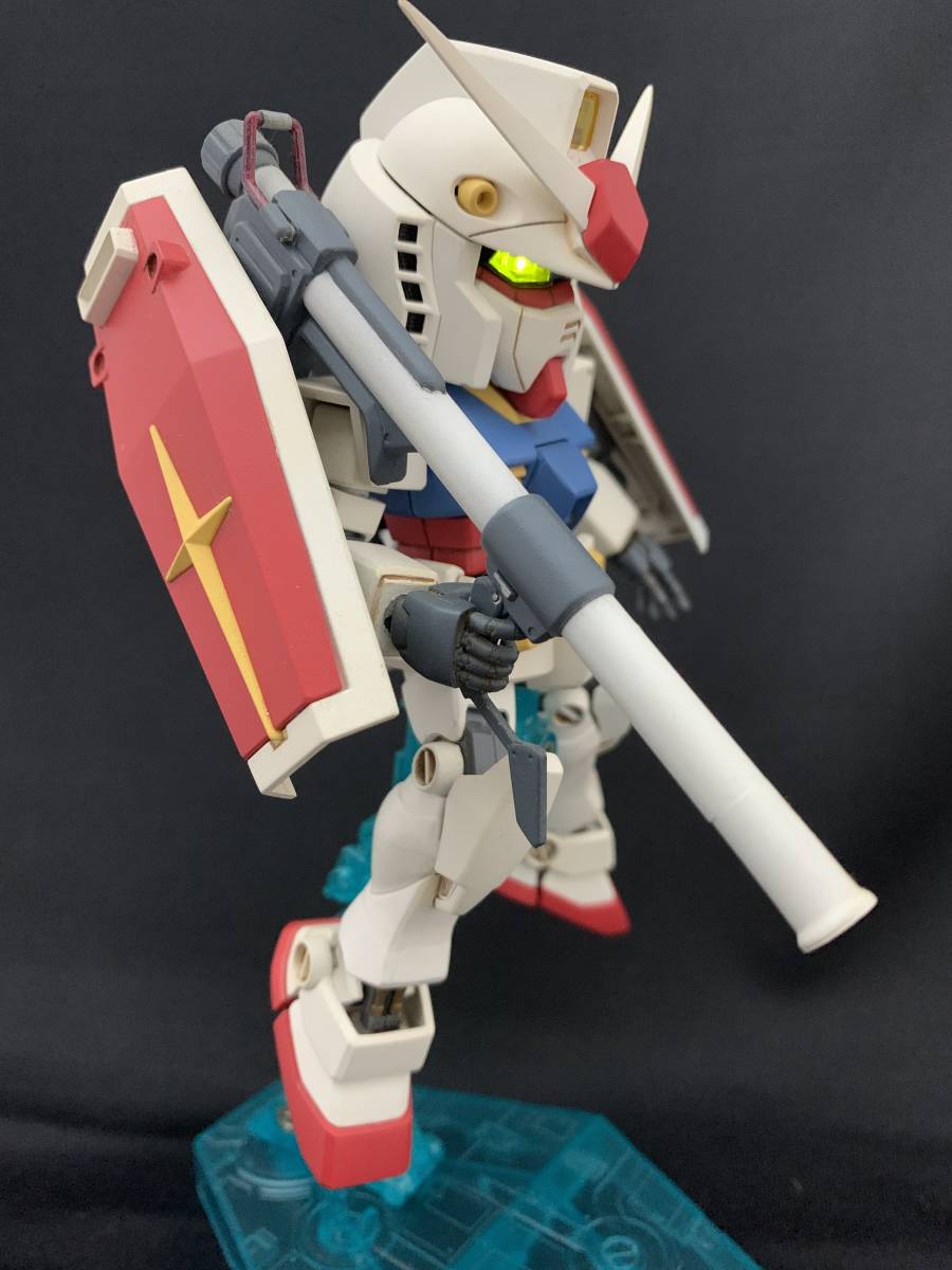 HGUC+PG RX-78-2 ガンダム 改造塗装済み完成品 スタンド・アムロ・武器3種付き ガンプラ